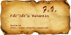 Fülöp Valentin névjegykártya